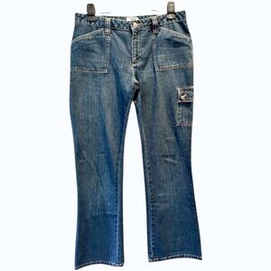 💙Old Navy Y2K Cargo Flare Jeans | Size 12 | Mid Rise |100% Cotton Utility Denim